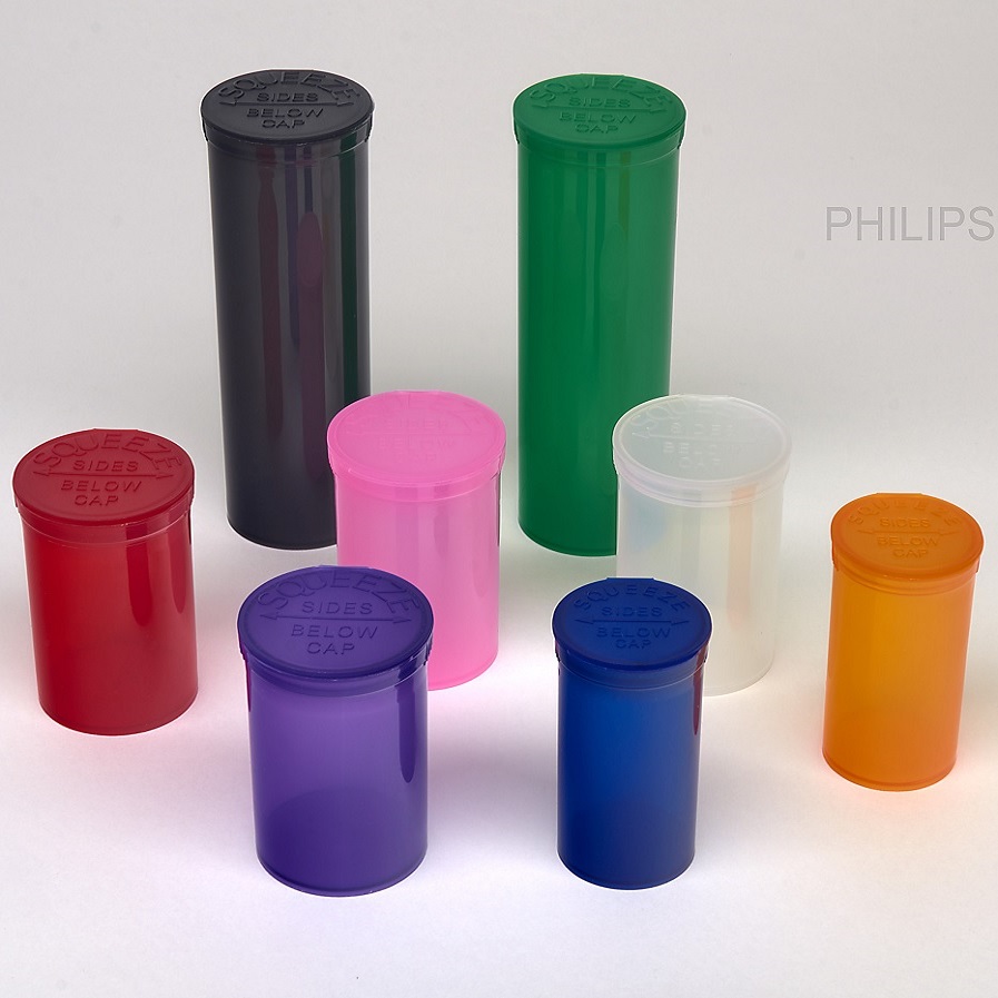 PHILIPS RX® 60 Dram Opaque Aqua Pop Top Containers (75 per box)