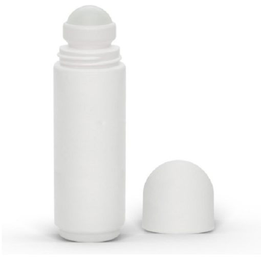 3 oz White Roll-On Deodorant Bottle with Classic Round Cap